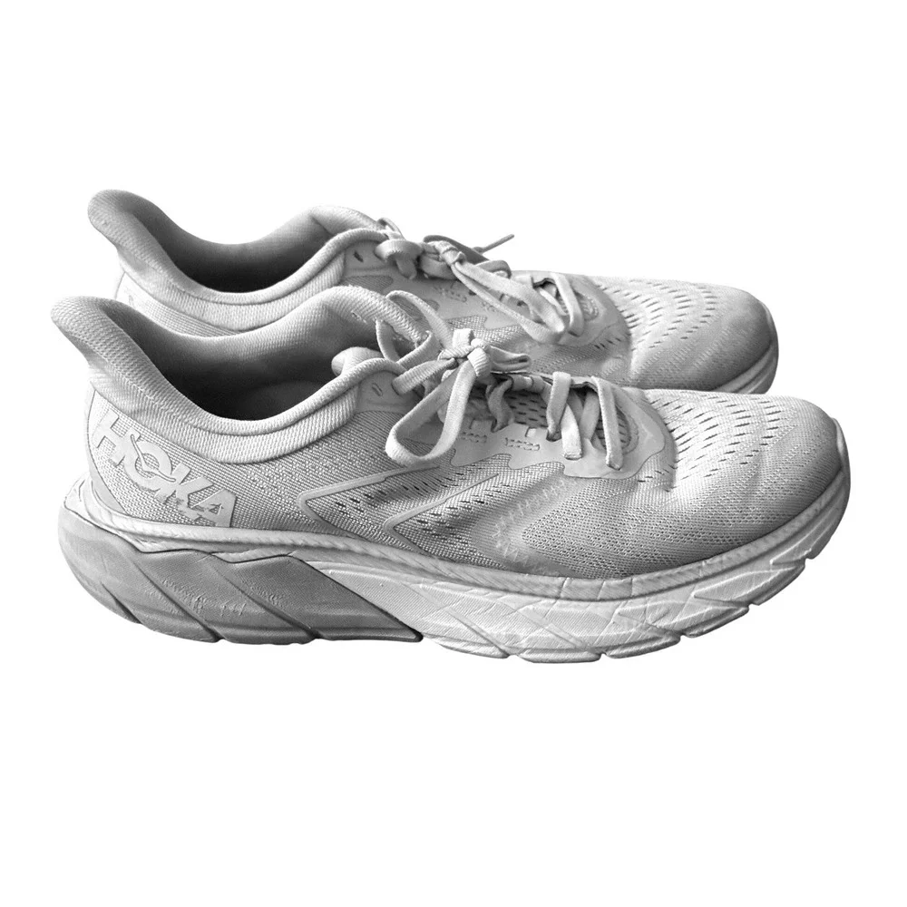 Hoka One One Women's Athletic Shoes in White and Gray